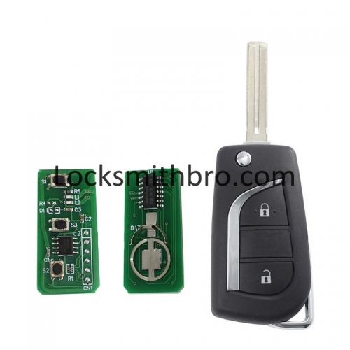 LockSmithbro TOY48 Blade 433Mhz 4D67 Chip 2 Button Toyot Remote Key Before 2014 Year Car