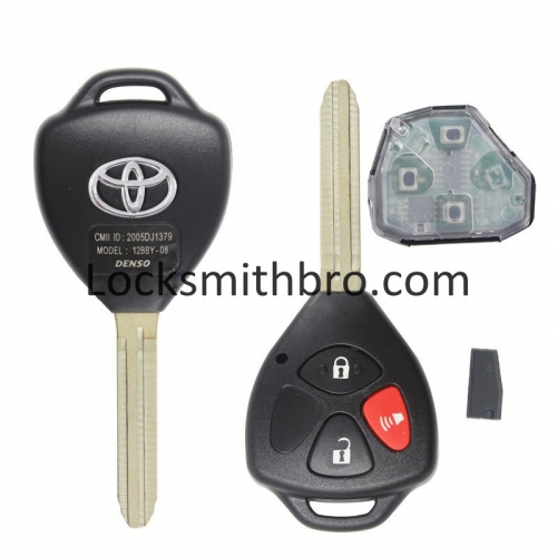 LockSmithbro HYQ12BBY 315Mhz 4D67 Chip 2+1 Button Toyot Remote Key With Logo