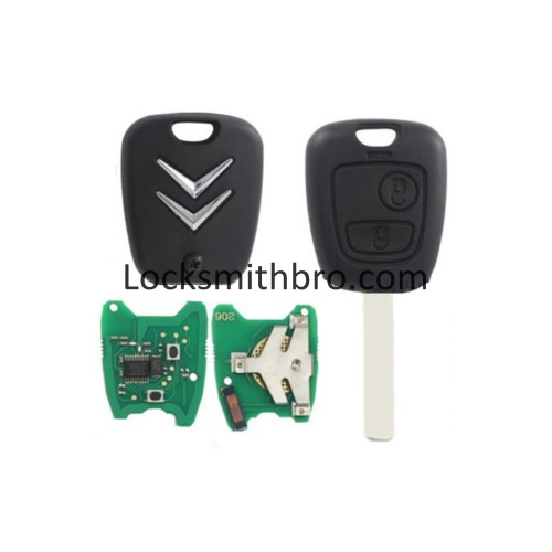 LockSmithbro 2 Button 307(VA2) Blade ForCitroen 433Mhz ID46 Chip Remote Key