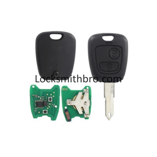 LockSmithbro 2 Button 206(NE73) Blade ForCitroen 433Mhz ID46 Chip NO Logo Remote Key