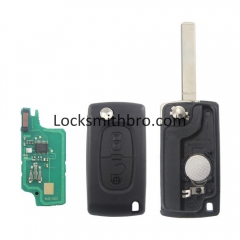 LockSmithbro 0536 FSK 2 Button 407(HU83) Blade ForCitroen 433Mhz 7961 Chip (ID46) Remote Key For Cars After 2011