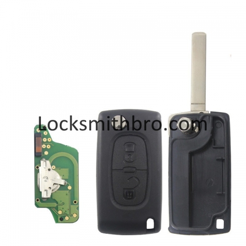 LockSmithbro 0523 ASK 2 Button 307(VA2) Blade ForCitroen 433Mhz 7941(ID46) Chip Remote Key For Cars After 2011
