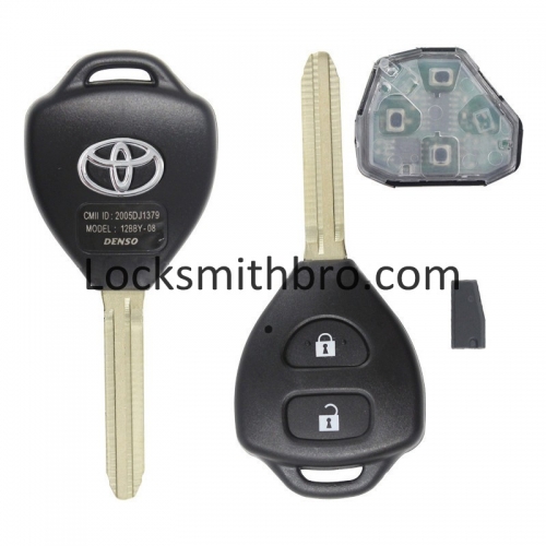 LockSmithbro HYQ12BBY 315Mhz 4D67 Chip 2 Button Toyot Remote Key With Logo
