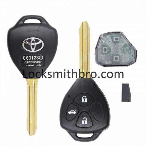 LockSmithbro 433Mhz 4D67 Chip 3 Button Toyot Remote Key With Logo