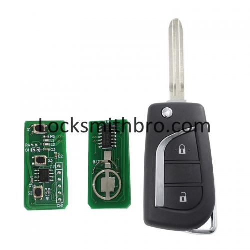 LockSmithbro TOY43 Blade 433Mhz 8A(H) Chip 2 Button Toyot Remote Key After 2014 Year Car