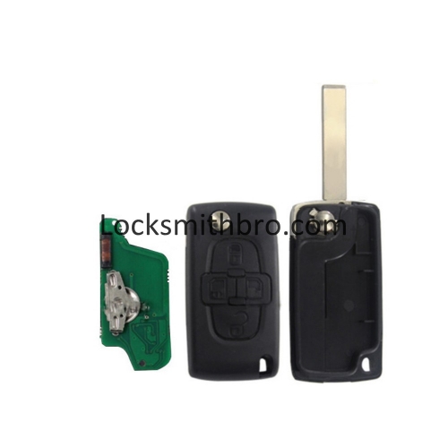 LockSmithbro 0523 FSK 4 Button 407(HU83) Blade ForCitroen Remote Key For Cars After 2011