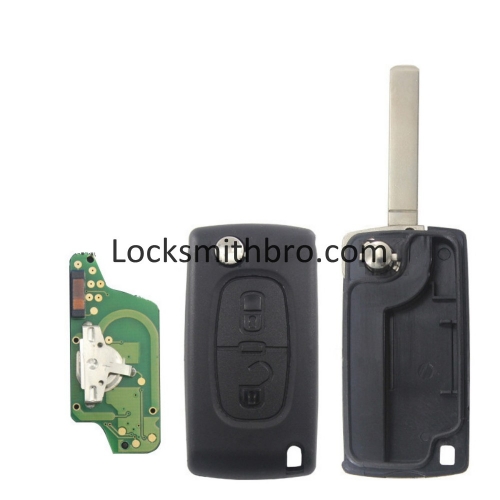 LockSmithbro 0523 FSK 2 Button 307(VA2) Blade ForCitroen 433Mhz 7941(ID46) Chip Remote Key For Cars 2006-2011