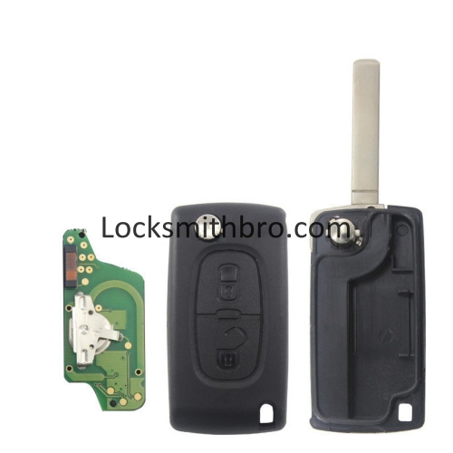 LockSmithbro 0523 FSK 2 Button 407(HU83) Blade ForCitroen 433Mhz 7941(ID46) Chip Chip Remote Key For Cars 2006-2011