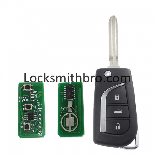 LockSmithbro TOY43 Blade 433Mhz 4D67 Chip 3 Button Toyot Remote Key Before 2014 Year Car