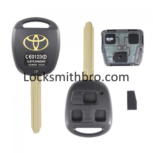 LockSmithbro 3 Button 4D67 Chip 315mhz Toyot Land Cruiser Prado Remote Key With Logo