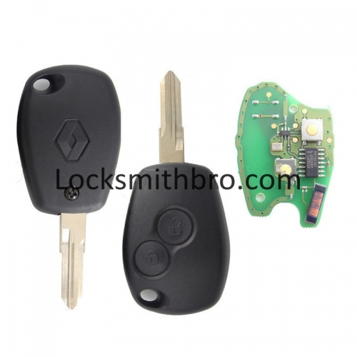 LockSmithbro 207(VAC102) 434Mhz With Logo PCF7947 Chip 2 Button Renaul Clio&Kango Remote Key