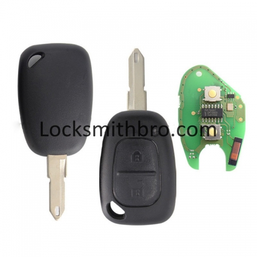 LockSmithbro 206(NE73) 433Mhz And PCF7946 Chip 2 Button Renaul Clio&Kango Remote Key No Logo After 2000 Year Car