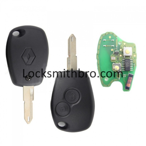 LockSmithbro 206(NE73) 434Mhz With Logo PCF7947 Chip 2 Button Renaul Clio&Kango Remote Key