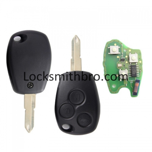 LockSmithbro Without Logo 3 Button 206(NE73) 434Mhz PCF7946 Chip Renaul Clio&Kango Remote Key