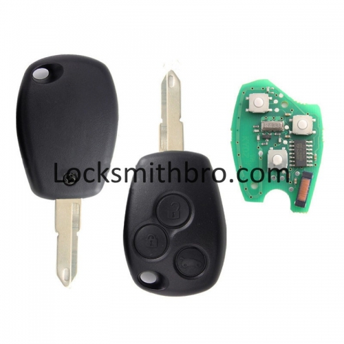 LockSmithbro Without Logo 3 Button 206(NE73) 434Mhz PCF7947 Chip Renaul Clio&Kango Remote Key