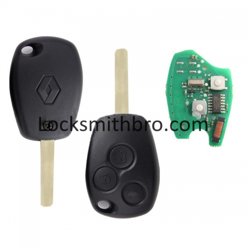 LockSmithbro 3 Button 307(VA2) 434Mhz With Logo PCF7947 Chip Renaul Clio&Kango Remote Key