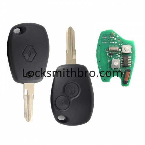 LockSmithbro 207(VAC102) 434Mhz With Logo PCF7946 Chip 2 Button Renaul Clio&Kango Remote Key