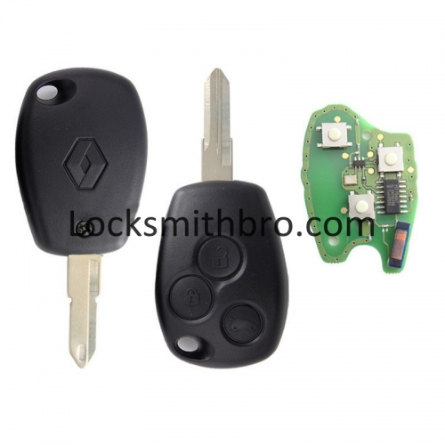 LockSmithbro 3 Button 207(VAC102) 434Mhz With Logo PCF7946 Chip Renaul Clio&Kango Remote Key