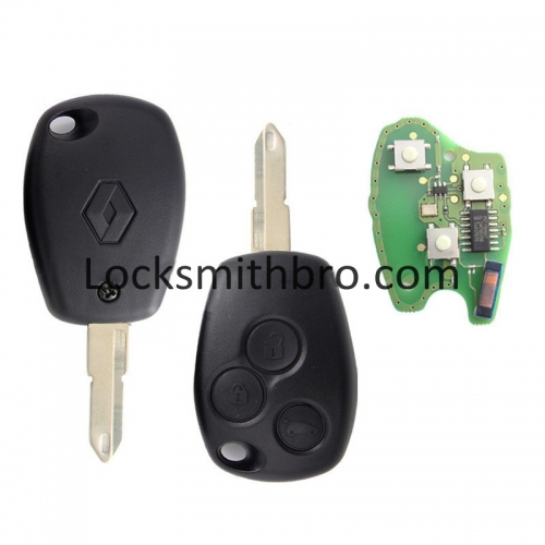 LockSmithbro 3 Button 206(NE73) 434Mhz With Logo PCF7946 Chip Renaul Clio&Kango Remote Key