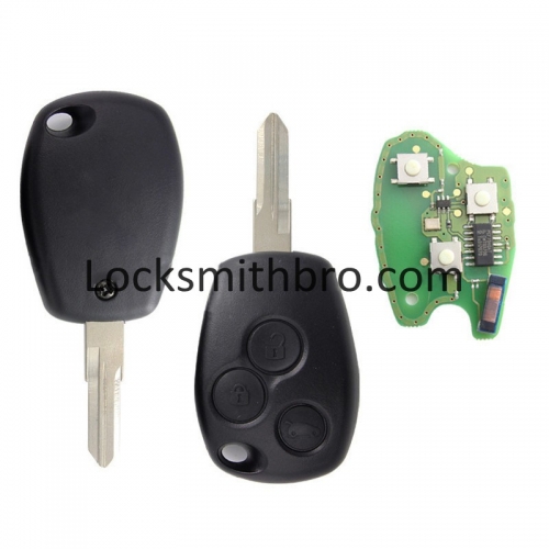 LockSmithbro Without Logo 3 Button 207(VAC102) 434Mhz PCF7946 Chip Renaul Clio&Kango Remote Key