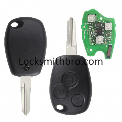 LockSmithbro No Logo 3 Button 433Mhz 7961M Hitag-AES 4A Chip 207（VAC102) Blade Renaul Remote Key For Car After 2016