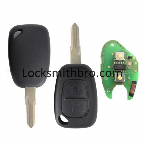 LockSmithbro 207(VAC102) 433Mhz And PCF7946 Chip 2 Button Renaul Clio&Kango Remote Key No Logo After 2000 Year Car