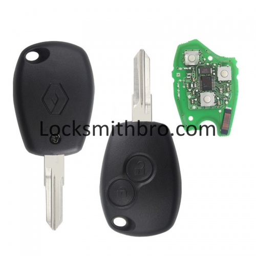 LockSmithbro With Logo 433Mhz 7961M Hitag-AES 4A Chip 207（VAC102) Blade 2 Button Renaul Remote Key For Car After 2016