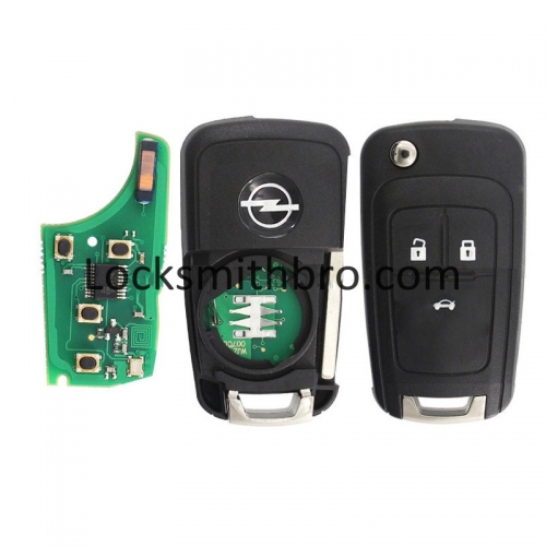 LockSmithbro 3 Button 433mhz ID46 Chip Opel Remote Key With Logo