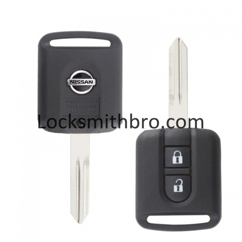 LockSmithbro Short Head 2 Button Nissa Remote Key Shell Case