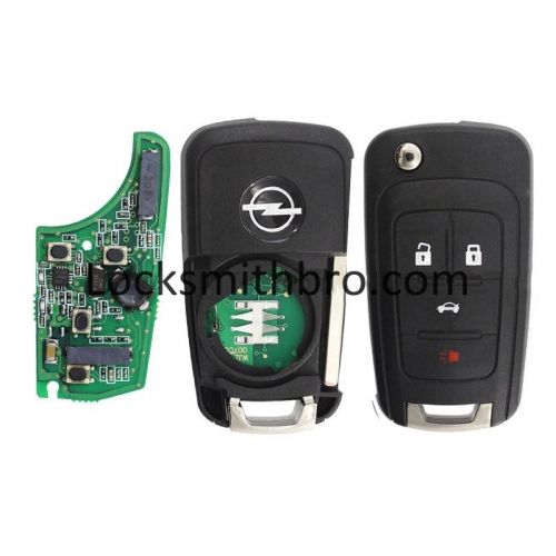 LockSmithbro Full Smart Keyless 4 Button 433Mhz Opel Flip Key