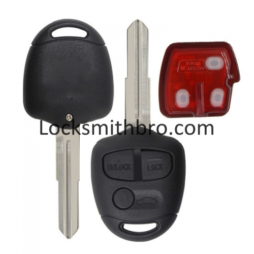 LockSmithbro 3 Button 433MHZ ID46 Right Blade ForMitsubishi Remote Key No Logo