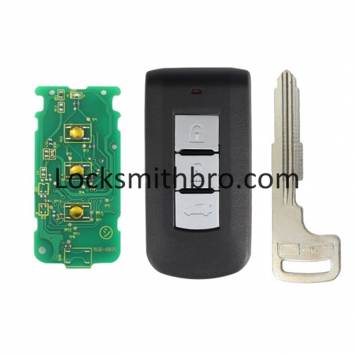 LockSmithbro 3 Button 315Mhz With Logo ForMitsubishi Outlander,Lancer,Asx Smart Key With Blade