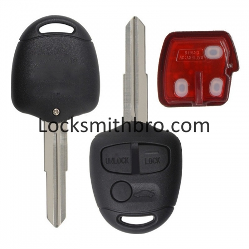 LockSmithbro 3 Button 433MHZ ID46 Left Blade ForMitsubishi Remote Key No Logo