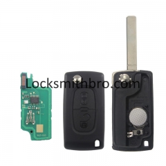 LockSmithbro FSK 0536 2 Button 433Mhz 7961(ID46) Chip 307 (VA2) Blade Peugeo Flip Remote Key For Cars After 2011