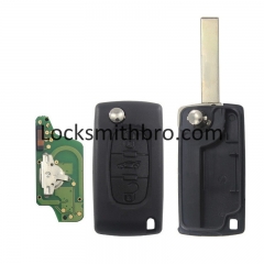LockSmithbro ASK 0523 3 Button 433Mhz 7941(ID46) Chip 407(HU83) Blade Peugeo With Trunk Button Flip Remote Key For Cars 2006-2011