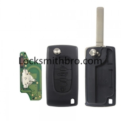 LockSmithbro ASK 0523 3 Button 433Mhz 7941(ID46) Chip 307(VA2) Blade Peugeo With Trunk Button Flip Remote Key