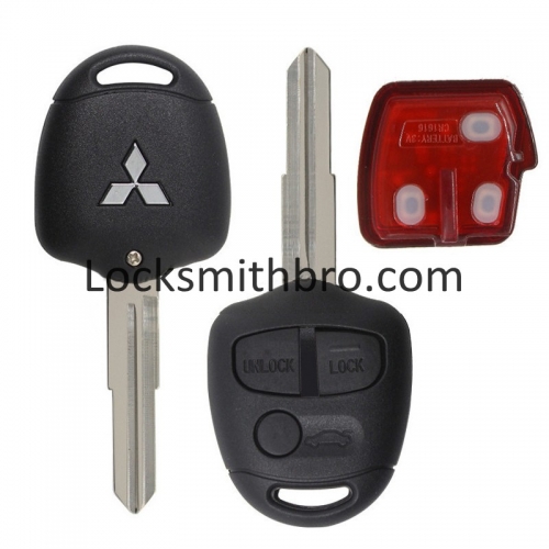 LockSmithbro 3 Button 433MHZ ID46 Left Blade ForMitsubishi Lancer EX Remote Key With Logo