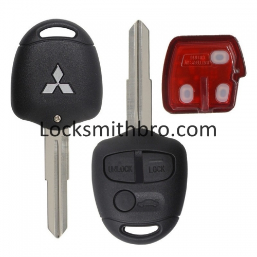 LockSmithbro 3 Button 315MHZ ID46 Right Blade ForMitsubishi Lancer EX Remote Key With Logo