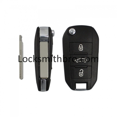 LockSmithbro 433Mhz And 46 Chip 407 (HU83)Blade Peugeo Remote Key With Logo