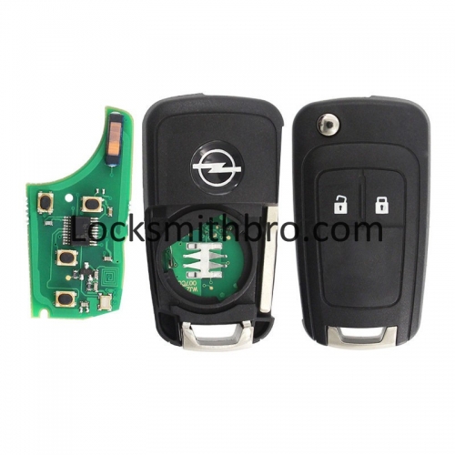LockSmithbro 2 Button 433mhz ID46 Chip Opel Remote Key With Logo