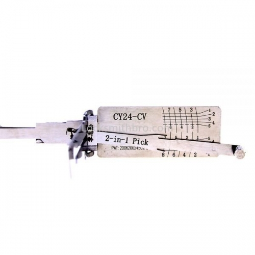 LockSmithbro Lishi CY24-CV 2in1 Decoder and Pick for CHRYSLE，DODGE，JEEP，MITSUBISHI，PLYMOUTH