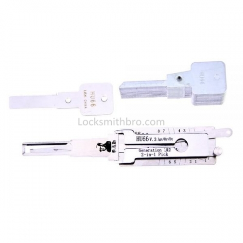 LockSmithbro Lishi HU66 V3 (Twin Lifter) 2in1 Decoder and Pick is designed for VAG: VW, Audi, Seat, Skoda, Porsch