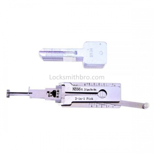 LockSmithbro Lishi NE66 Ign 2in1 Decoder and Pick for VOLVO, Neiman, Valeo, S80