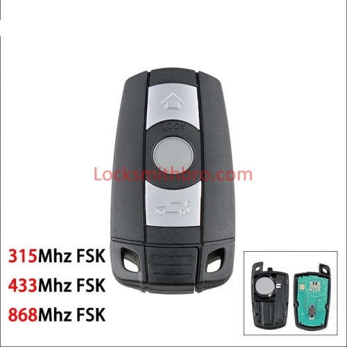 LockSmithbro BMW Key 868/433/315Mhz FSK Smart Car Key for BMW 1/3/5/7 Series CAS3 X5 X6 Z4 Car Remote Key 3 Buttons