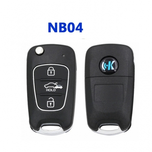 Keydiy NB04 H-yundai / Kia Style - 3-Button Flip Key Blank w/ Integrated Chip