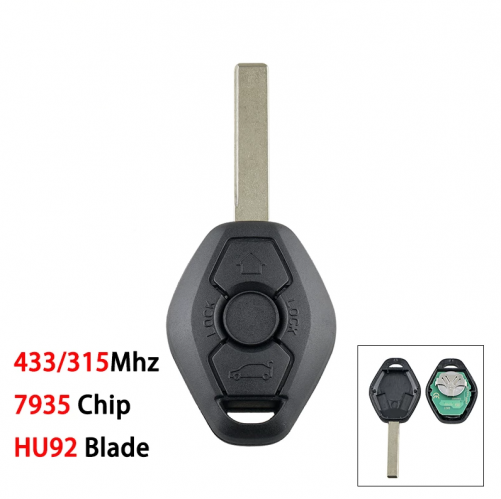 BMW Key 433/315Mhz Car Remote Key for BMW X3 X5 Z3 Z4 1/3/5/7 Series HU92 Blade 7935 Chip Smart Car Key