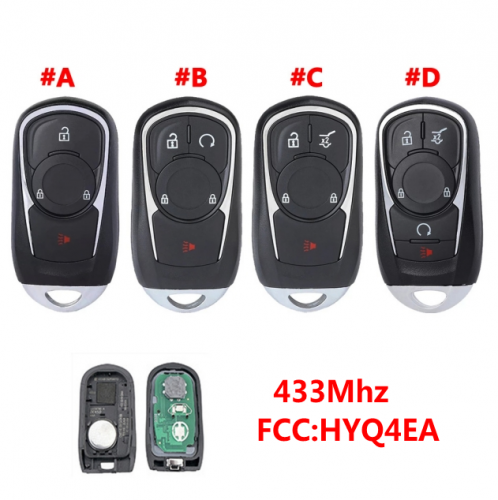 Buick 4/5/6Button Smart Promixity Remote Key 433MHz For Buick Encore Envision 2017 2018 2019 2020 -HYQ4EA ,13508417,13506665 B