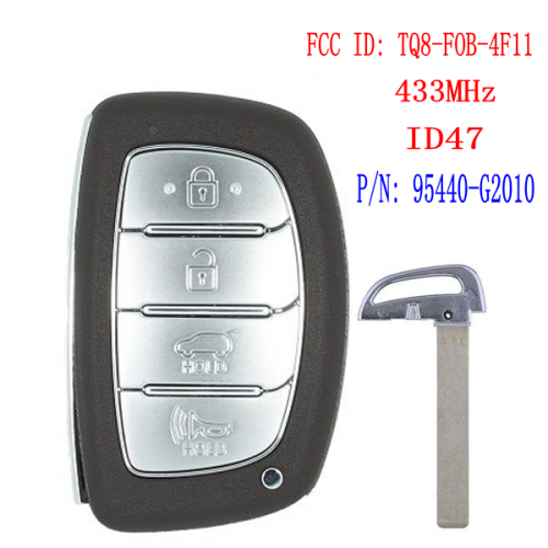 Smart Remote Car Key for H-yundai Ioniq 2017 2018 2019 P/N: 95440-G2010 FCC ID: TQ8-FOB-4F11Replacement Fob 4 Button