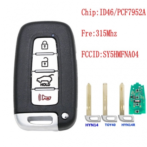 3+1 BTN Remote Smart Key 315Mhz For Kia Forte Soul Rio Borrego Sorento