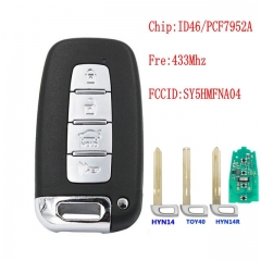 4Button 433Mhz ID46 For H-yundai IX35 IX45 Elantra 2008-2014 For Kia Forte Soul Rio Borrego Sorento